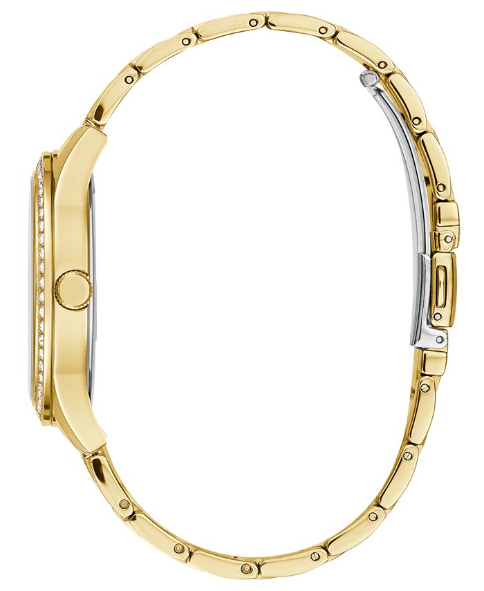 GUESS Women's Gold-Tone Stainless Steel Bracelet Watch 38mm & Reviews ...