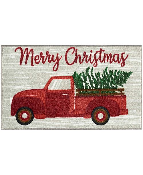 Nourison Merry Christmas Truck With Tree 18 X 30 Accent Rug