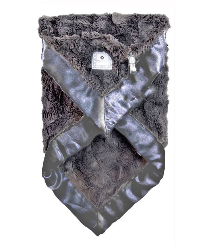 Zalamoon - Plush Luxie Pocket Blanket with Pocket and Strap Holder for Pacifier or Toy