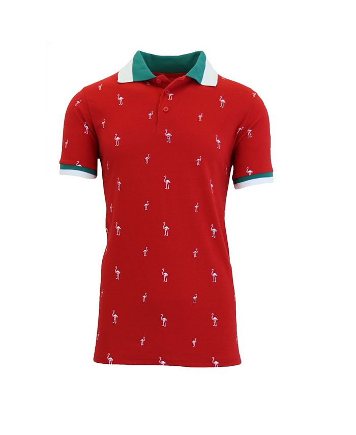 Galaxy By Harvic Men's Short Sleeve Printed Pique Polo Shirts - Macy's