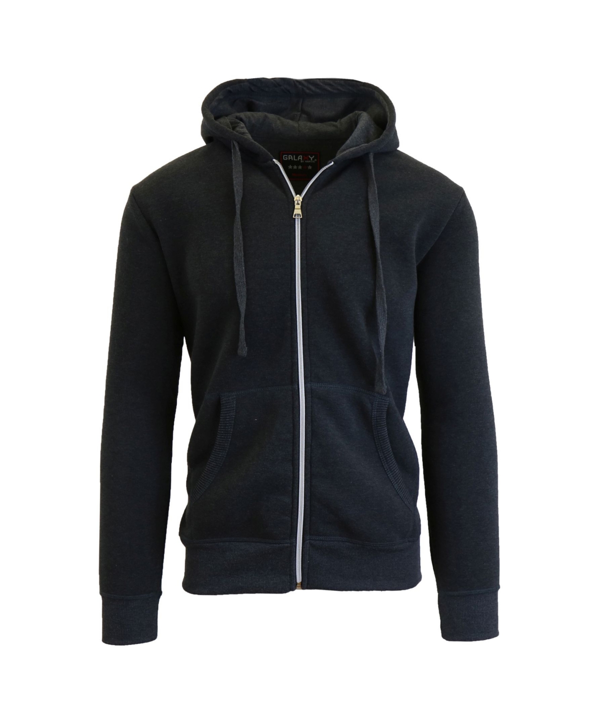 Men's Full Zip Fleece Hooded Sweatshirt - Black