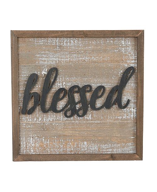 Luxen Home 3 Piece Wood And Metal Inspirational Wall Plaques