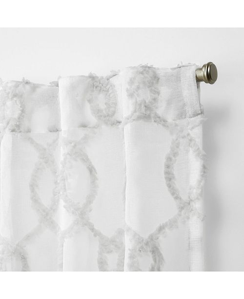 Nicole Miller Soft Trellis Sheer Hidden Tab Top Curtain Panel Pair