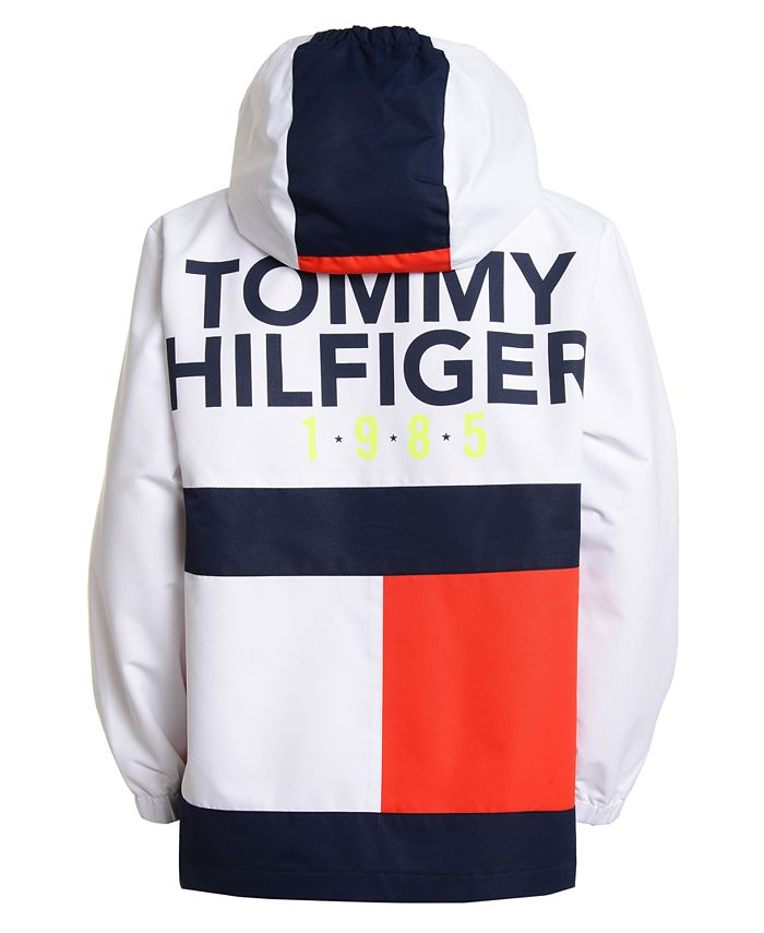 Tommy Hilfiger Big Boys Signature Colorblocked Logo-Print Hooded Jacket ...