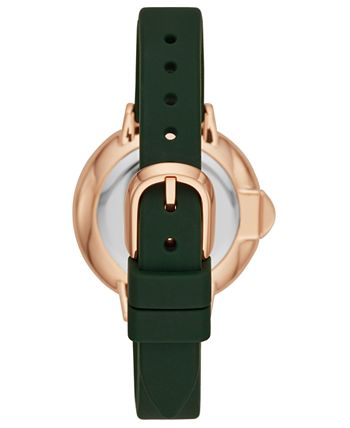 kate spade new york - Women's Park Row Green Silicone Strap Watch 34mm