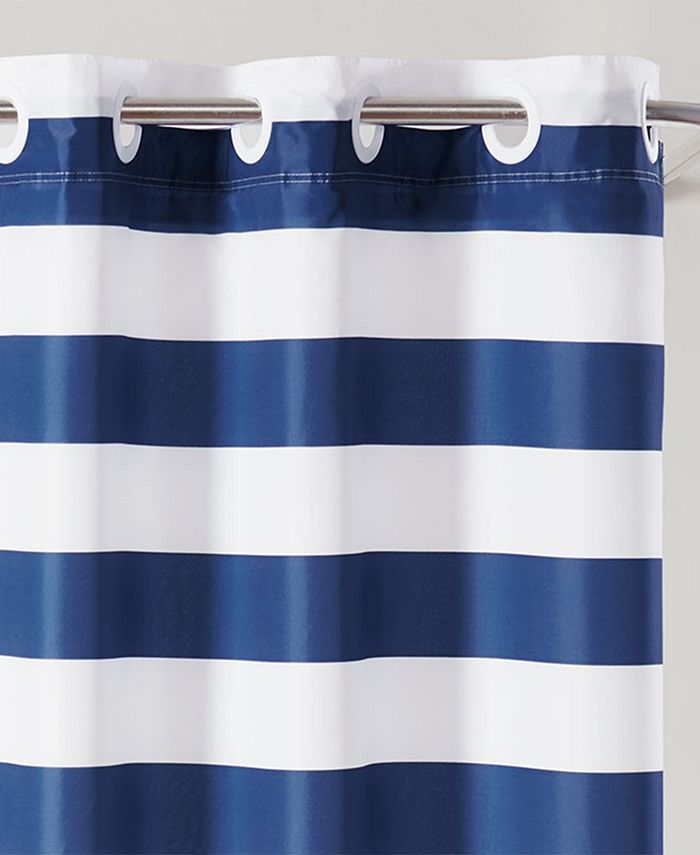 Hookless Cabana Stripe Shower Curtain with Liner, 71" x 74" Macy's