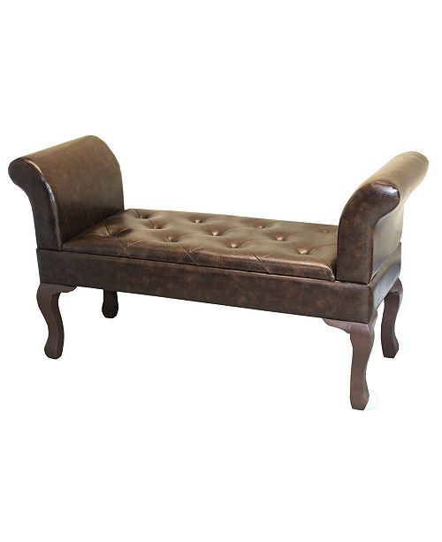 Uniquewise Brown Faux Leather Bed End Bench Reviews Furniture