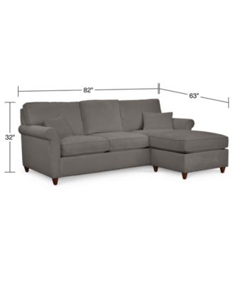 Lidia 82" Fabric 2-Pc. Reversible Chaise Sectional Sofa with Storage Ottoman, Created for Macy's