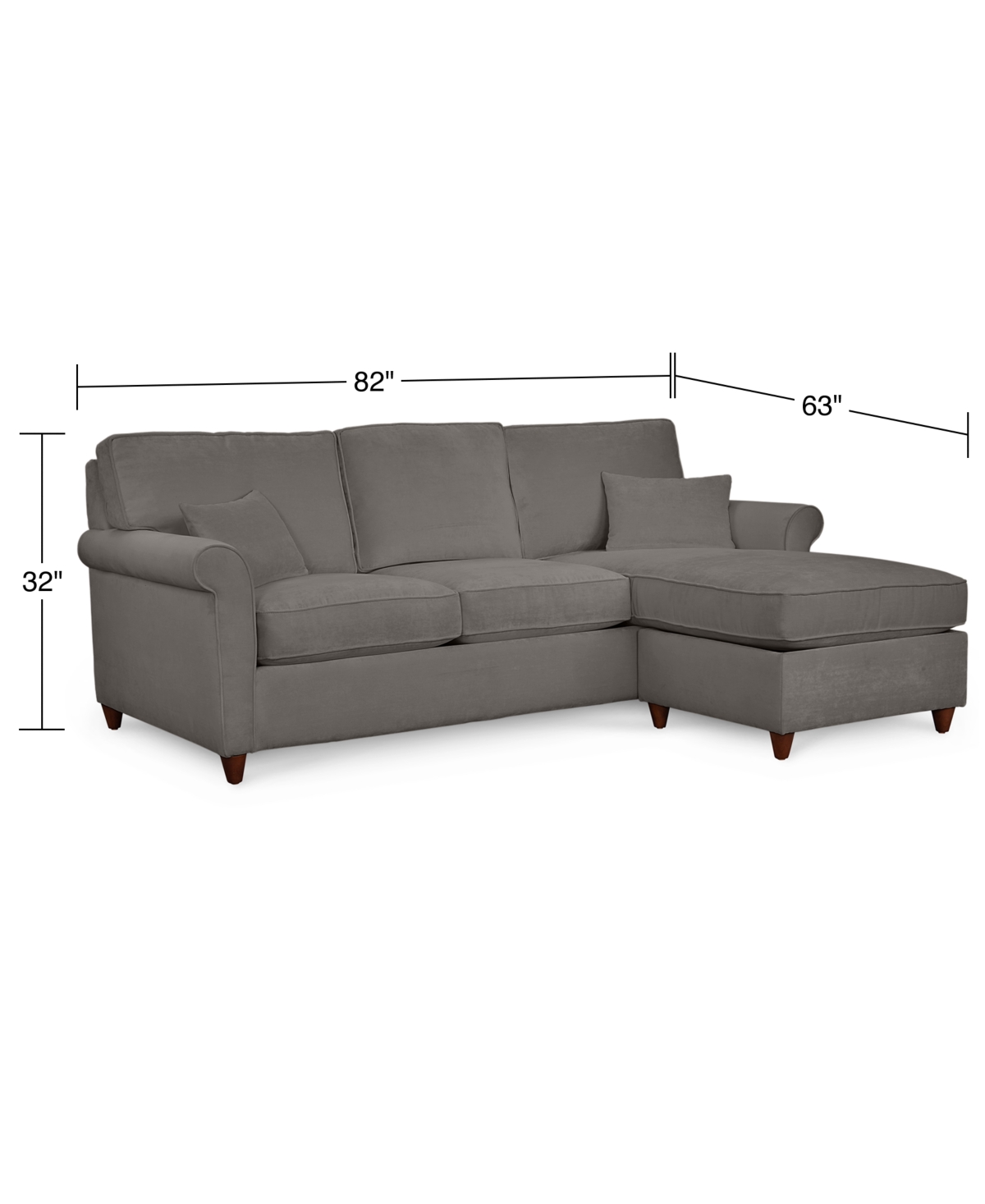 Lidia Fabric 2-Pc. Reversible Chaise Sectional Sofa with Storage Ottoman, Created for Macy's
