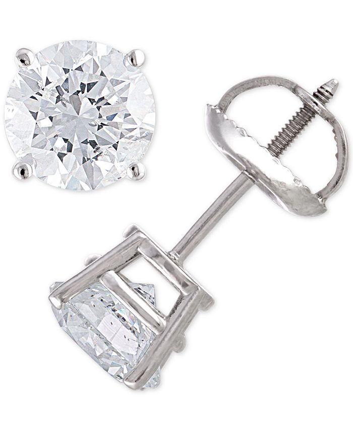 Macy's screw back online diamond earrings