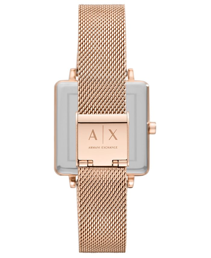 A|X Armani Exchange Women's Lola Rose Gold-Tone Stainless Steel Mesh ...