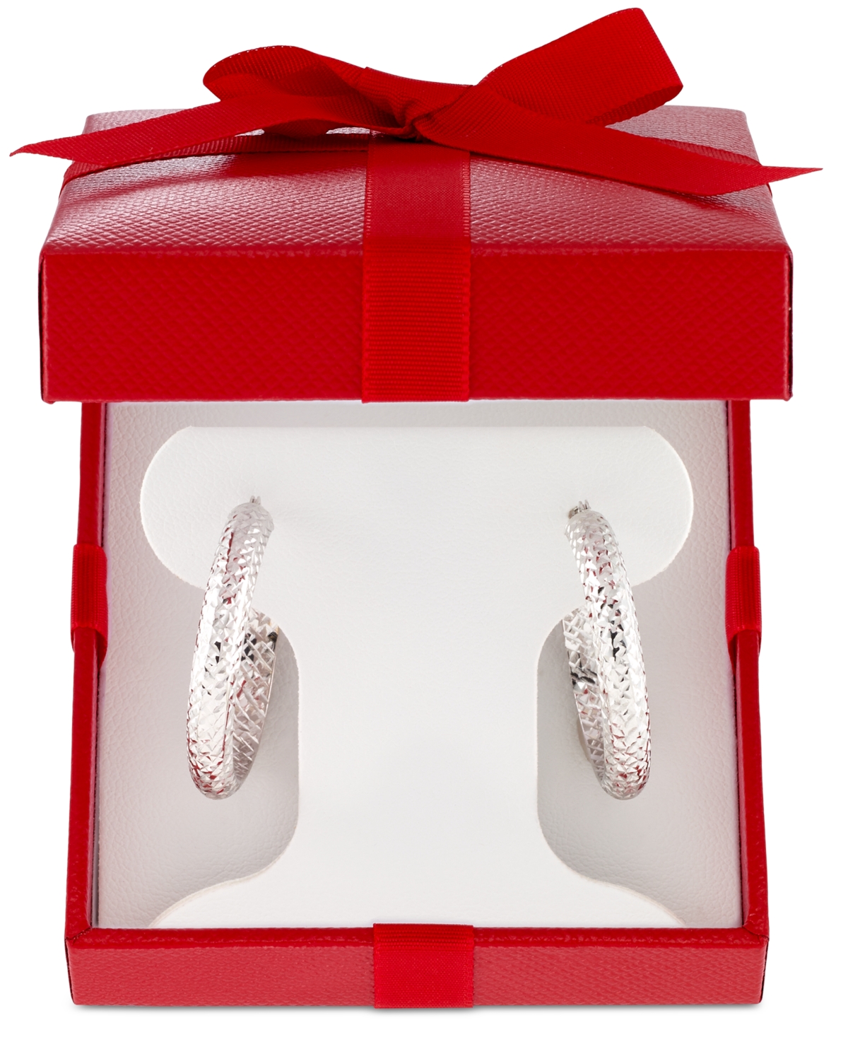Textured Hoop Earrings in 10k Yellow Gold, Rose Gold or- White Gold