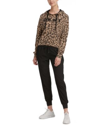 dkny leopard print hoodie