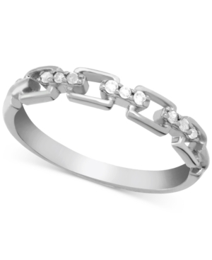 image of Diamond (1/10 ct. t.w.) Link Band Ring in Sterling Silver