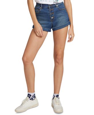 button fly jean shorts