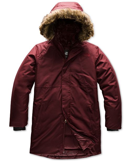 The North Face Little Big Girls Arctic Swirl Down Hooded Jacket With Faux Fur Trim Reviews Coats Jackets Kids Macy S
