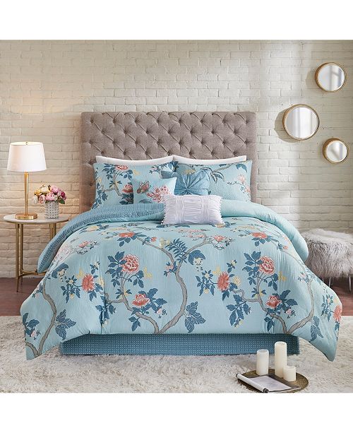 Madison Park Charleston Garden Queen 7 Pc Reversible Printed