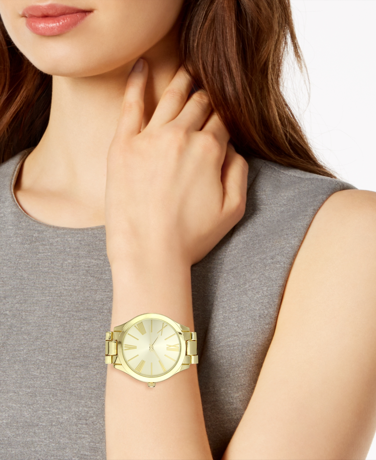 I.n.c. International Concepts Women'sTone Bracelet Watch 42mm, Created for Macy's - Gold