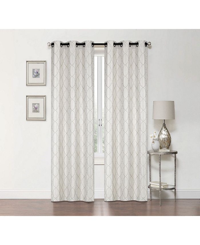 Regal Home Lakewood Embroidery Blackout Grommet Curtain, 63" x 50" Macy's