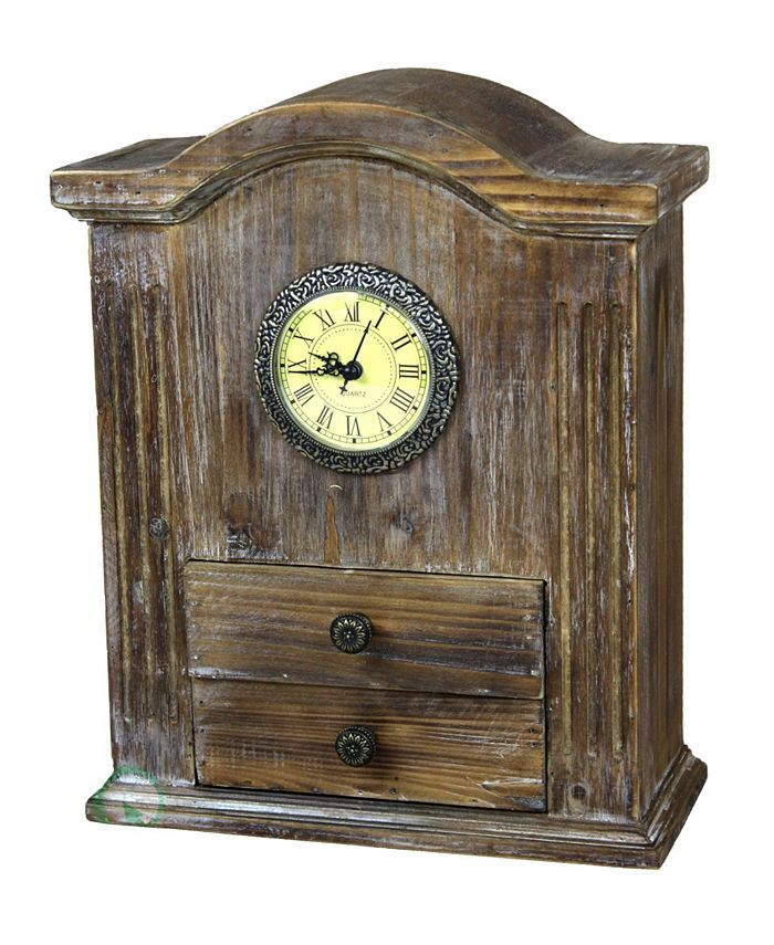 Vintiquewise VintageLike Wooden Handcrafted Desk Clock Macy's