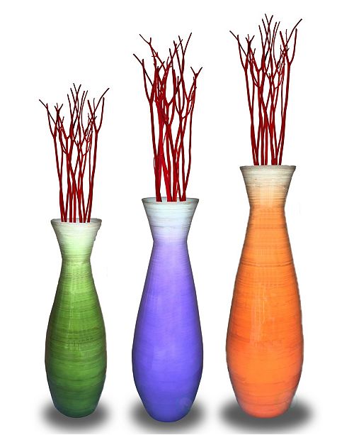 Uniquewise Tall Bamboo Floor Vases Set Of 3 Reviews Vases