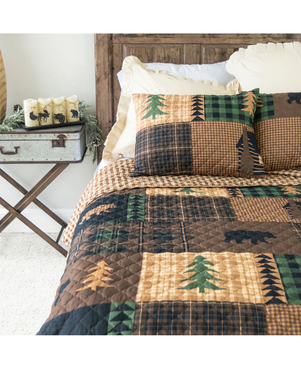 American Heritage Textiles Brown Bear Cabin 3-Pc. Quilt Set,