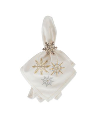 Sparkle Snowflakes Embroidered Napkin, Set of 6