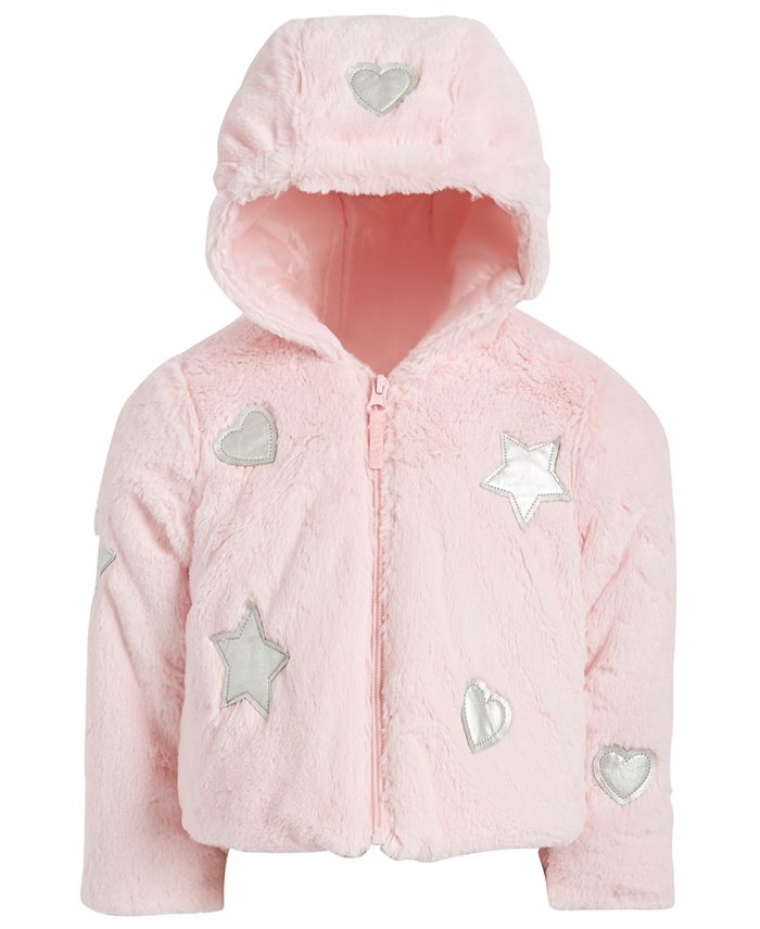 S Rothschild Co Little Girls Hooded Faux Fur Teddy Jacket Reviews Coats Jackets Kids Macy S