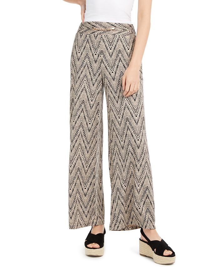 NY Collection Petite HardwareTrim Printed Pants Macy's