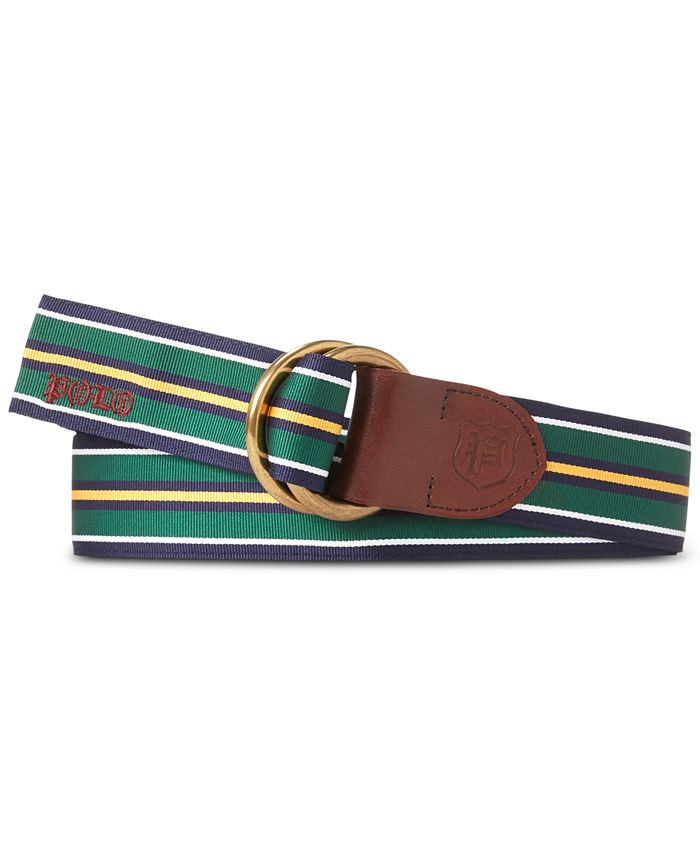 Lauren Ralph Lauren 0.75 Tri-Strap O-Ring Braided Leather Belt