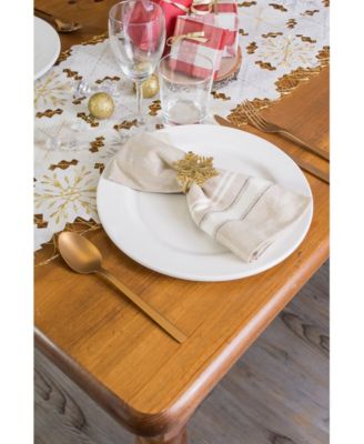 Embroidered Snowflakes Table Runner