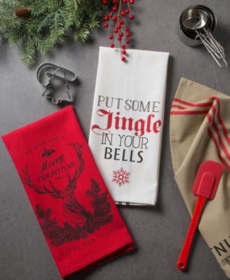 Assorted Stag Christmas Print Dishtowel Set
