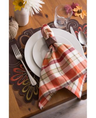 Pumpkin Spice Plaid Napkin, Set of 6