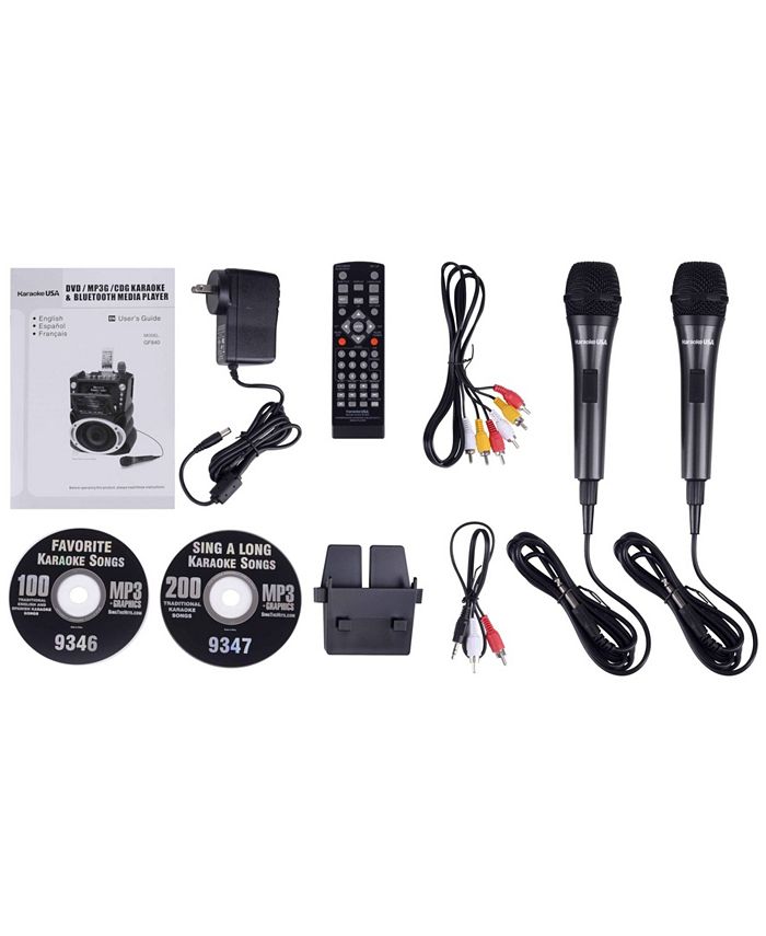 Karaoke USA Bluetooth Karaoke Machine, 2 Microphones Macy