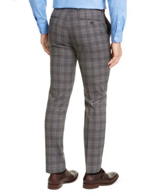mens gray plaid dress pants