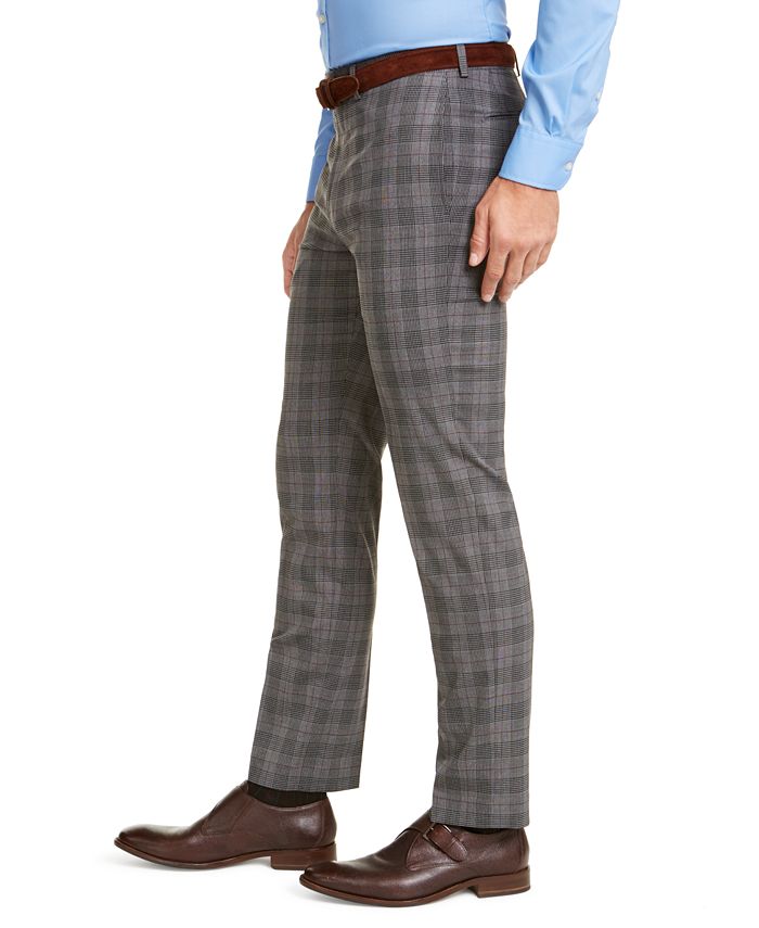 black and grey plaid pants