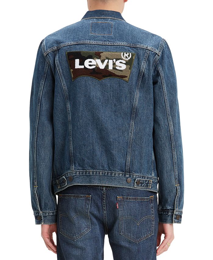 Levi's Men's Chenille Logo Denim Trucker Jacket & Reviews - Coats ...