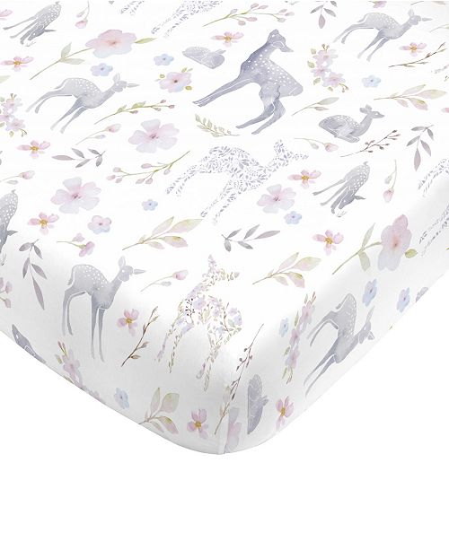 Nojo Floral Deer Fitted Crib Sheet Reviews Sheets