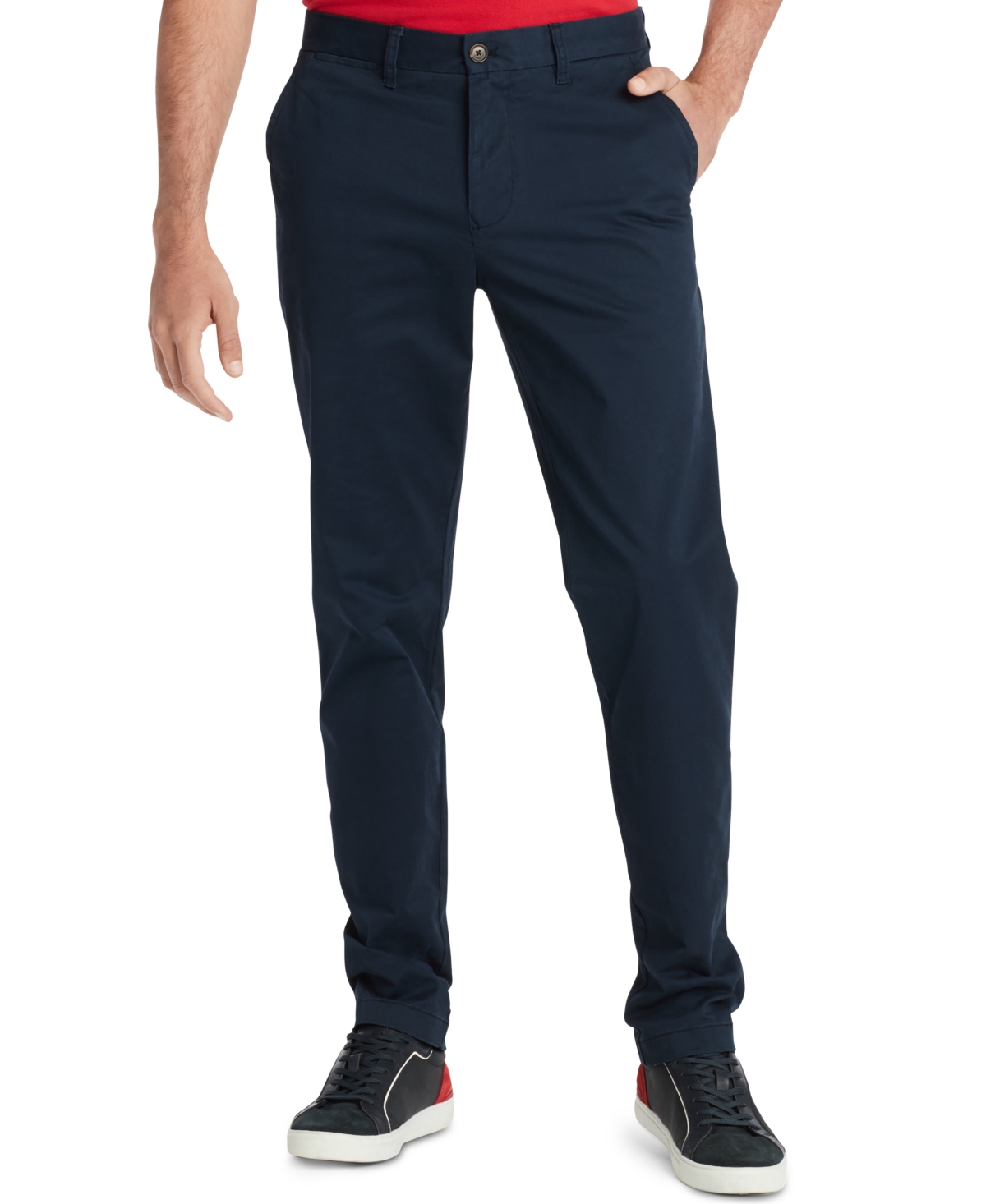 Tommy Hilfiger Man Pants Midnight Blue Size 30w-30l Cotton, Linen, Elastane In Blue