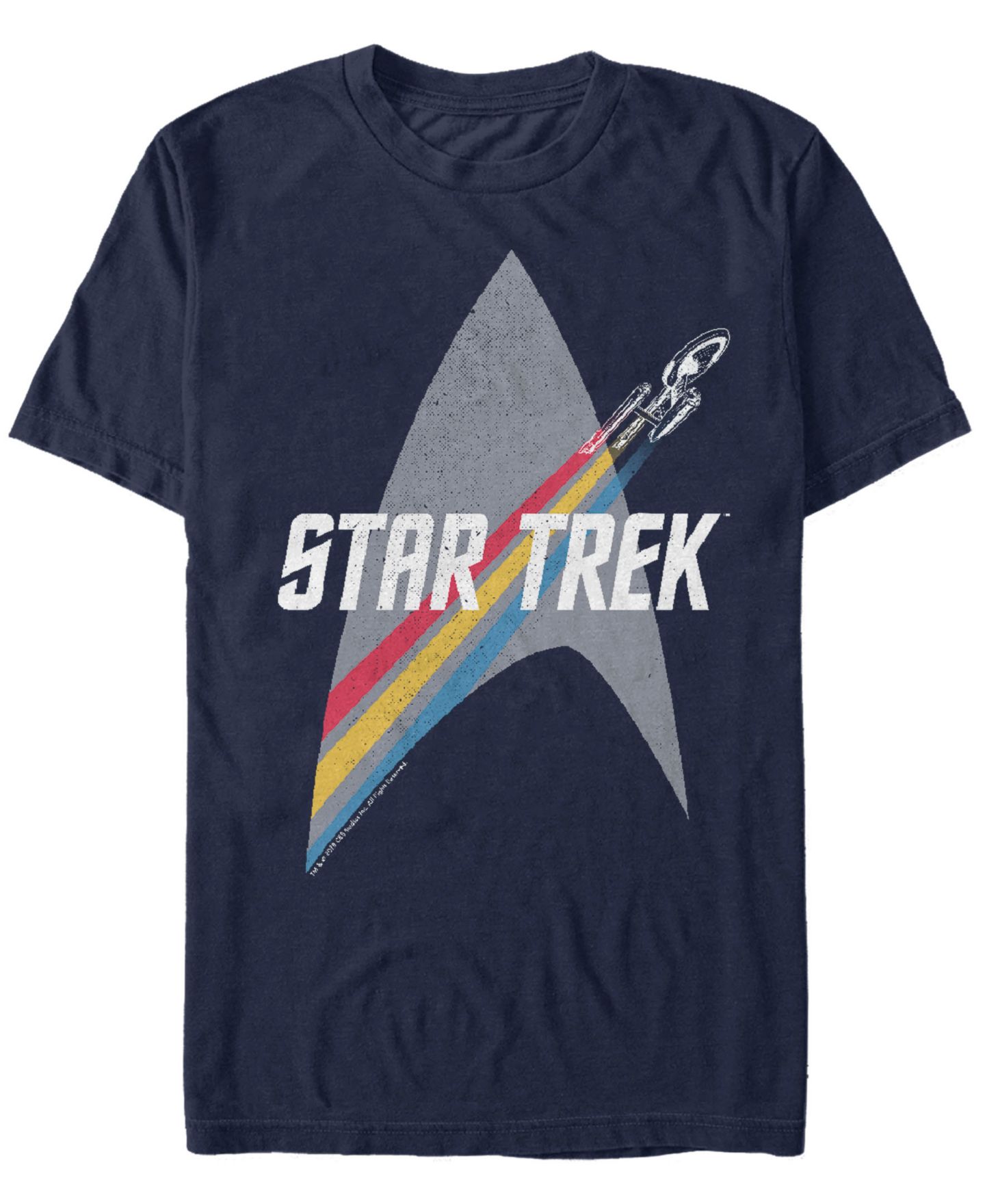 Мужская футболка Fifth Sun Star Trek The Original Series Retro Prism Enterprise Short Sleeve, цвет: Тёмно-синий — фото 1