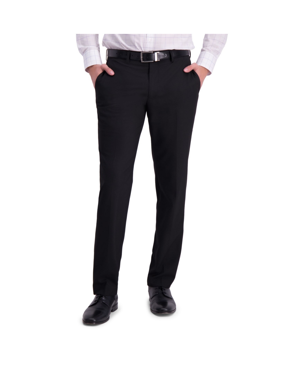 Comfort Stretch Solid Skinny Fit Flat Front Dress Pant - Black
