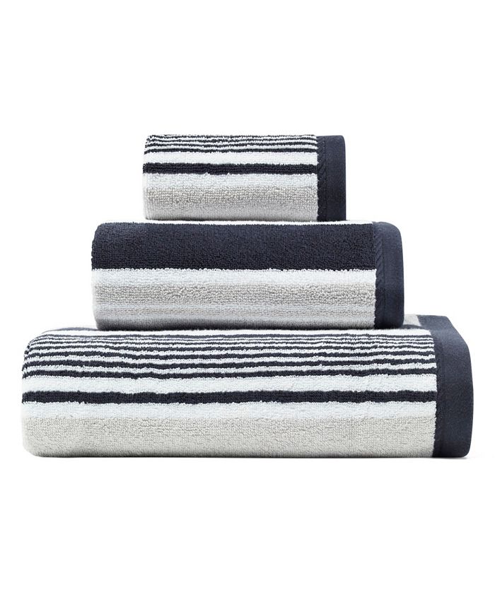 Nautica Agonda Stripe Navy 3-Pc. Towel Set - Macy's