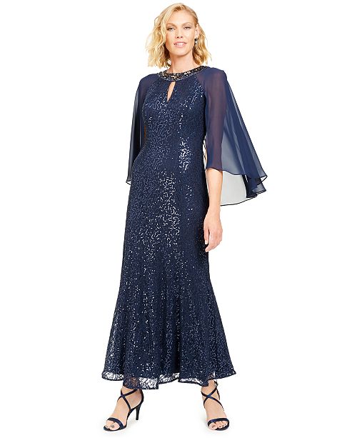 blue sequin cape