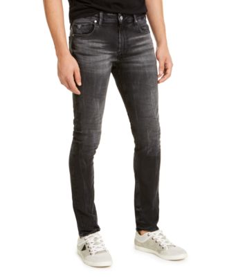 GUESS - Men's Skinny-Fit Black Crinkle Jeans