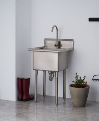 TRINITY Stainless Steel Utility Sink with Faucet
