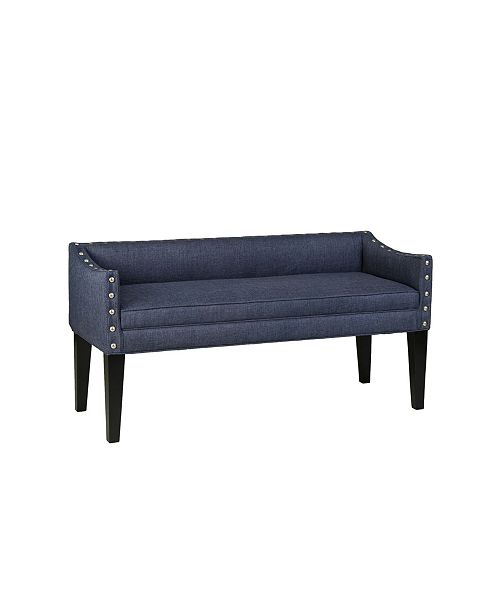 Leffler Home Whitney Long Upholstered Bench With Arms And Nailhead