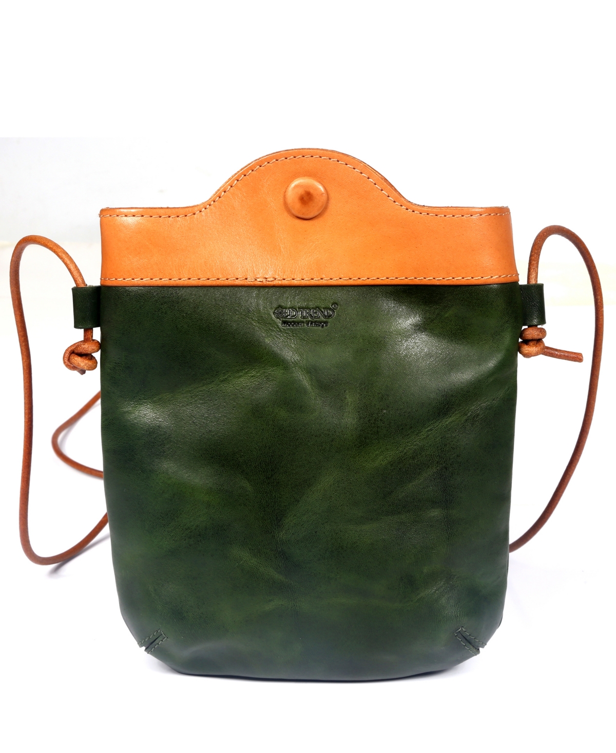 Women's Genuine Leather Out West Crossbody Bag - Camel, Chestnut