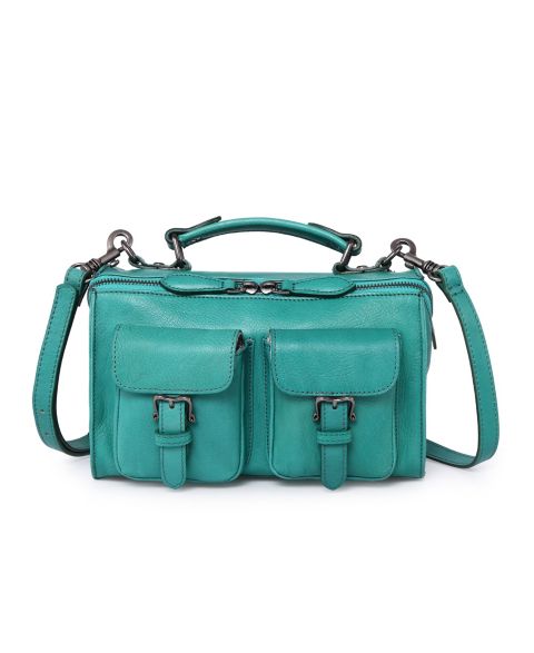 Женская сумка OLD TREND Las Luna Small Leather Crossbody, цвет: Аквамариновый