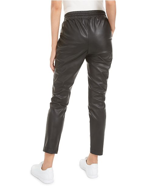 womens leather jogger pants