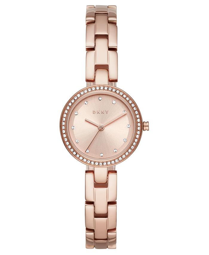 DKNY Women's City Link Rose Gold-Tone Stainless Steel Bracelet Watch ...